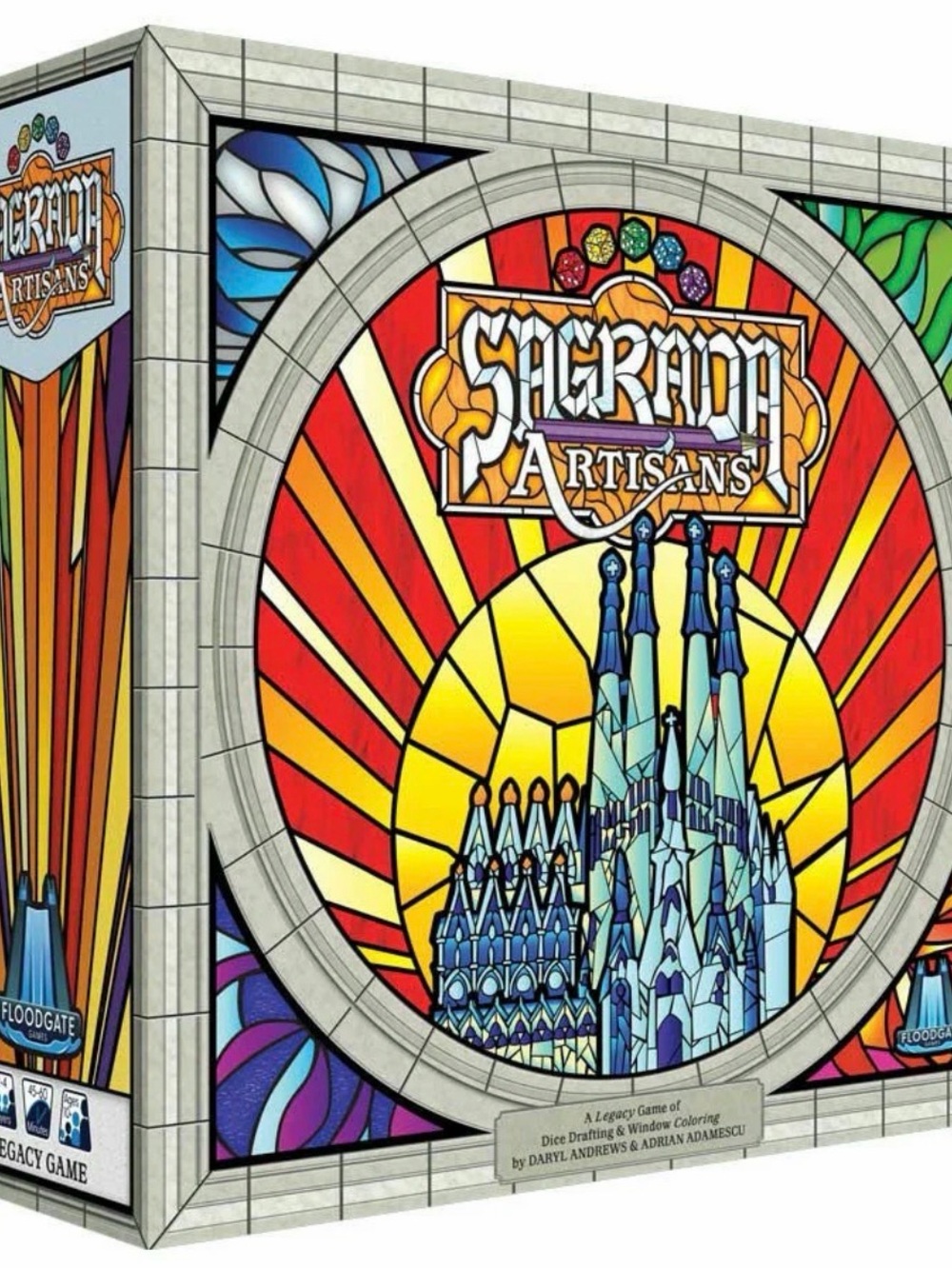 Sagrada Artisans Board Game – Colorful Red & Yellow Box